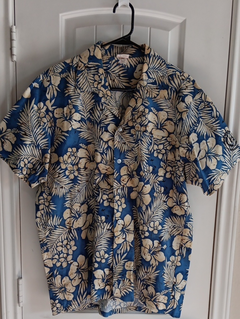 Vintage 1999 SCI President's Club Scorpio Hawaiian Shirt Medium Cotton Blue Tan